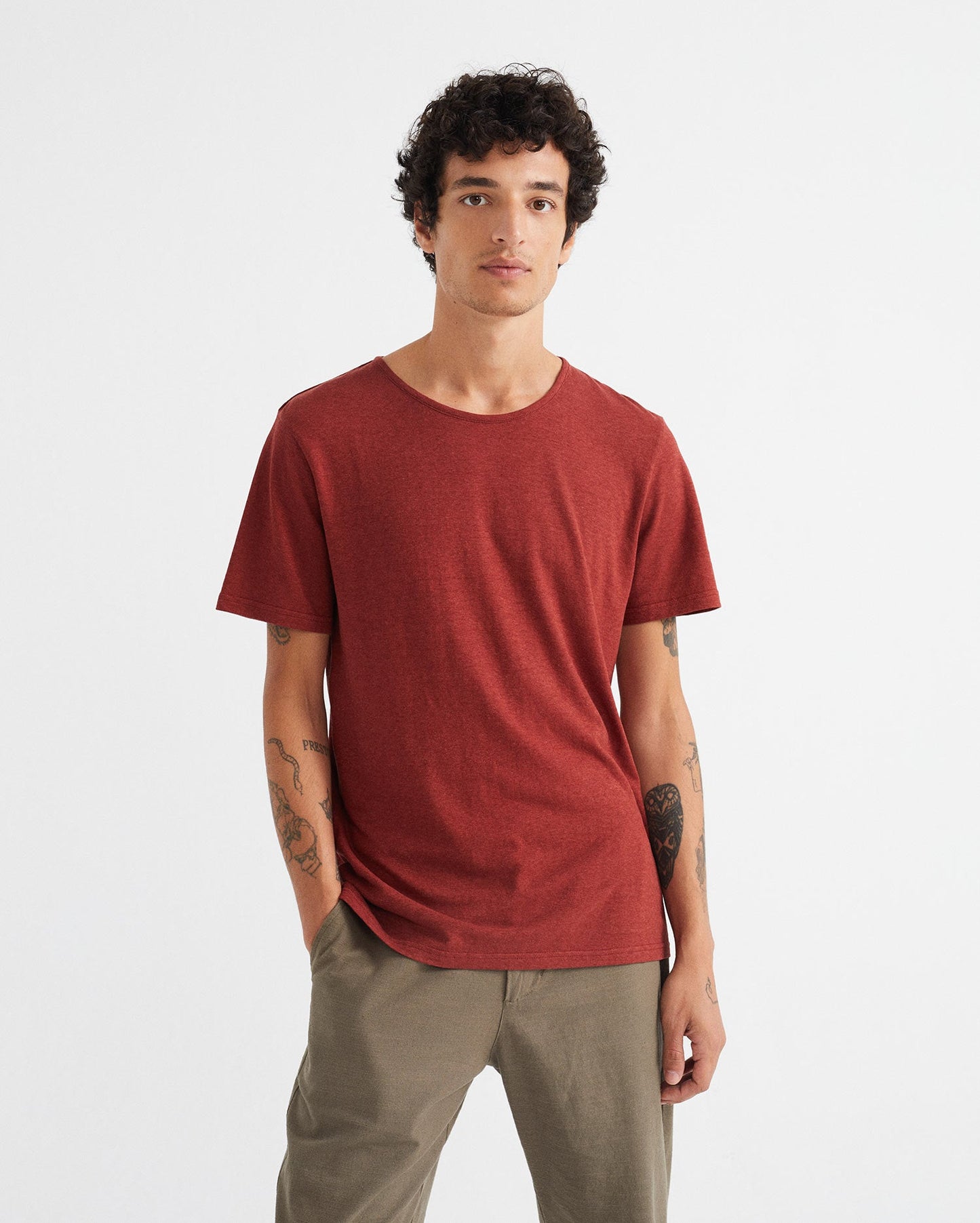 T-shirt rouge en chanvre et coton bio - Hemp