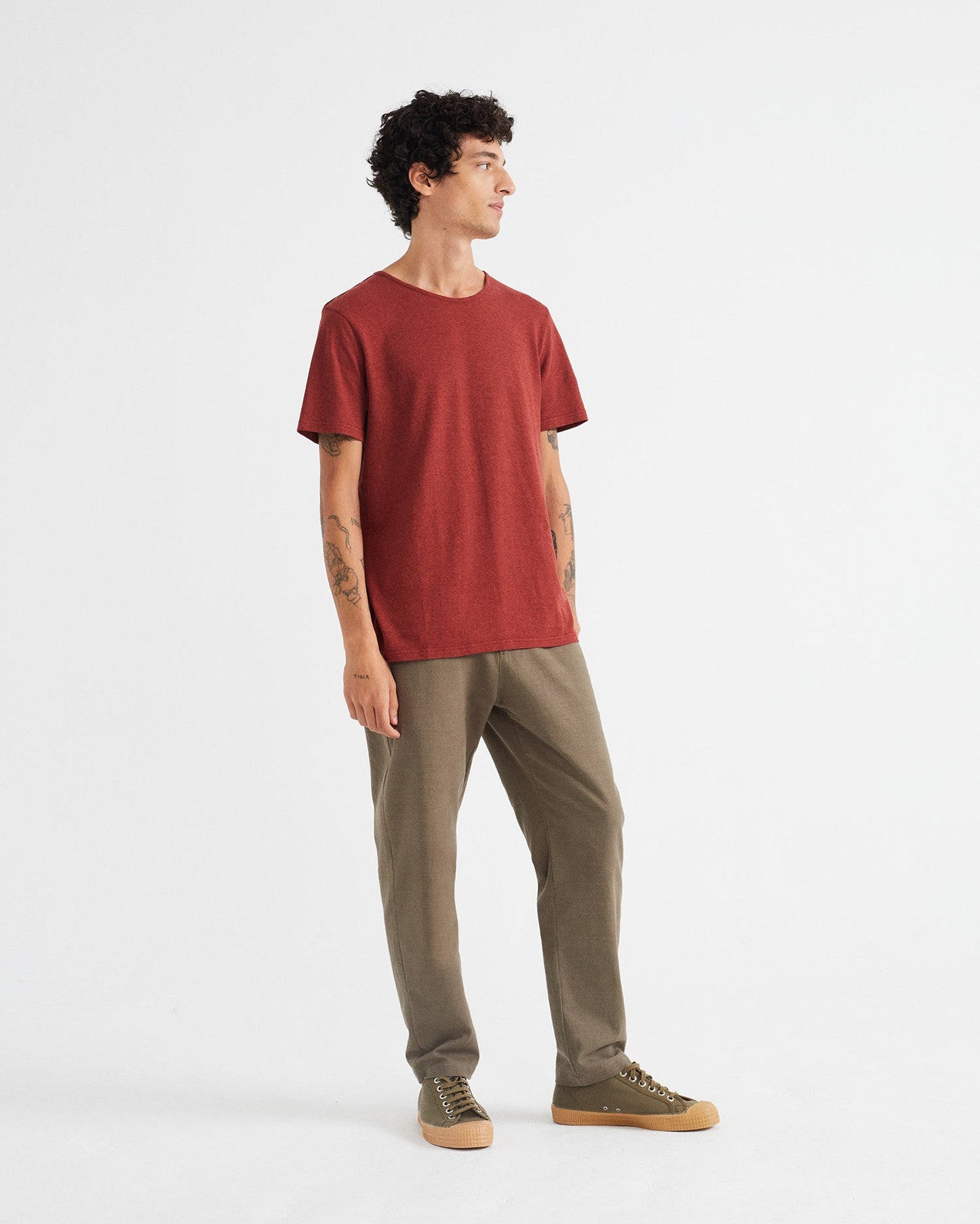 T-shirt rouge en chanvre et coton bio - Hemp