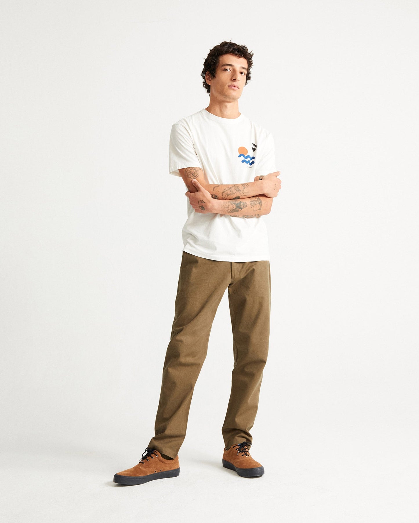 T-shirt imprimé blanc en coton bio - Med