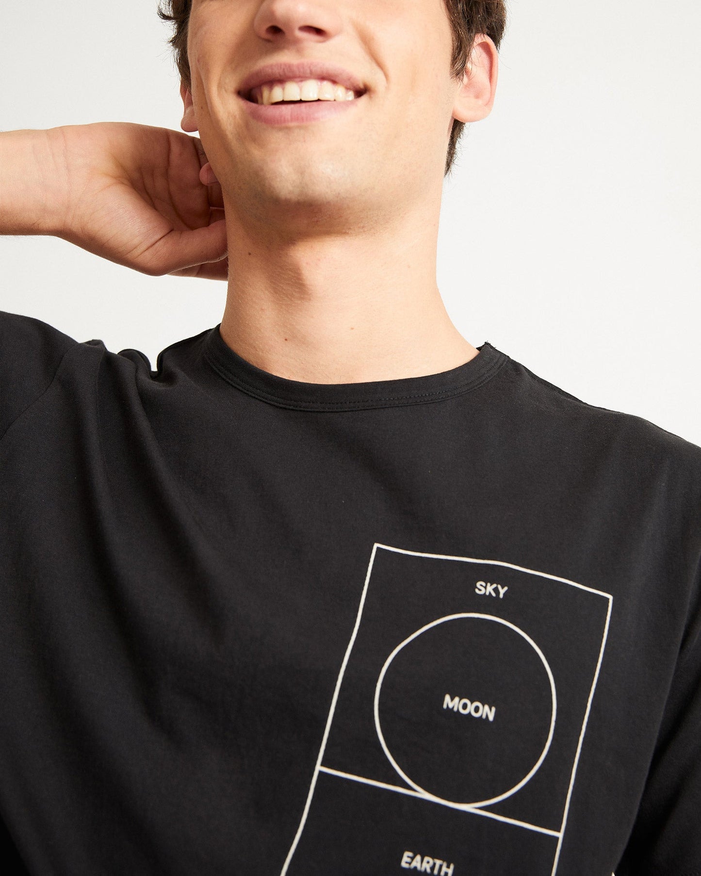 T-shirt imprimé noir en coton bio - Ryan Carl Moon