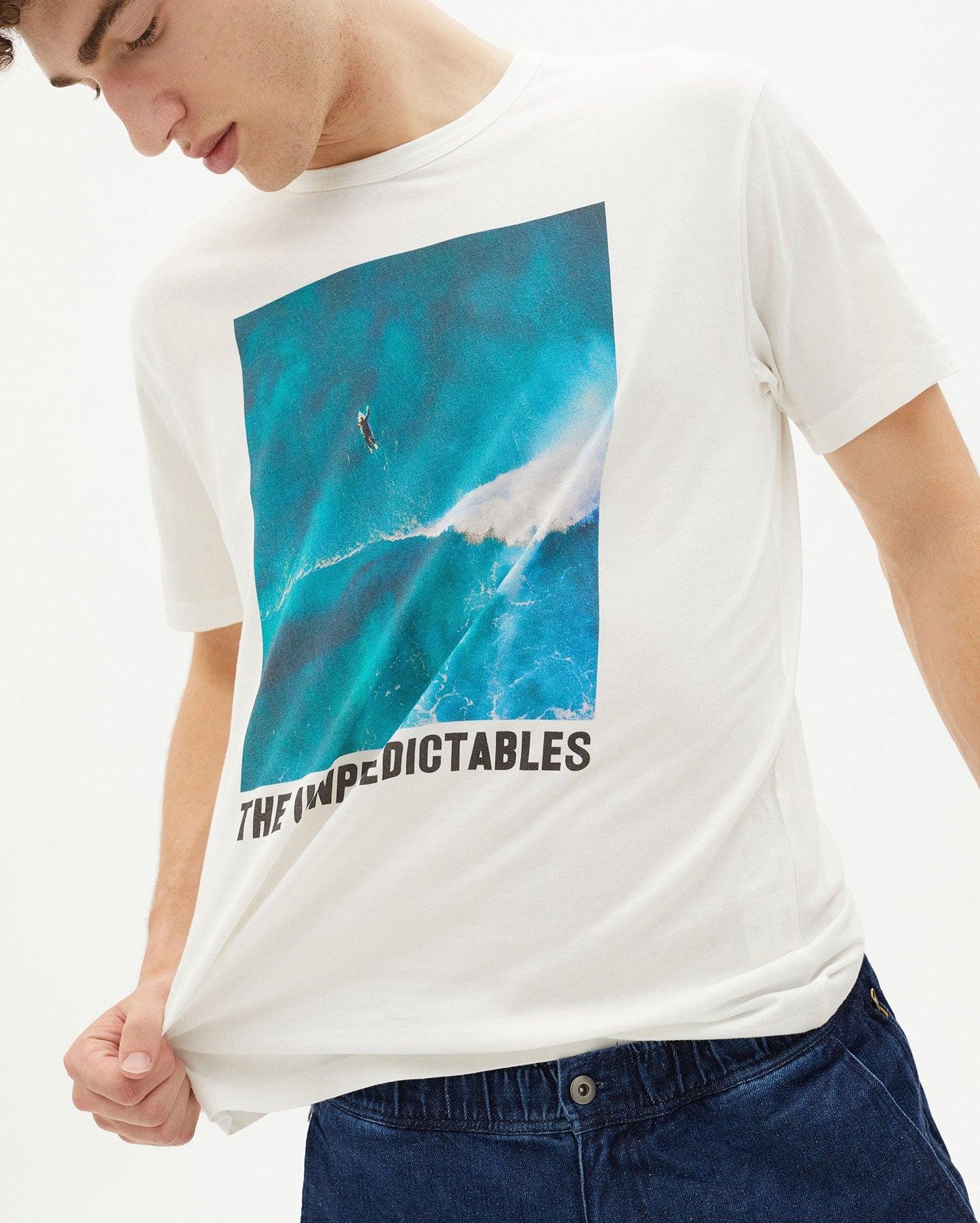 T-shirt imprimé en coton bio - SURF T-SHIRT snow white
