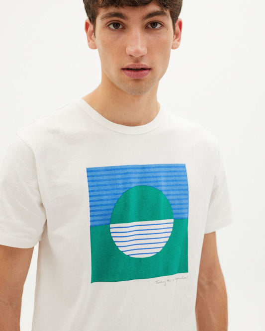 T-shirt imprimé en coton bio - HORIZON T-SHIRT snow white