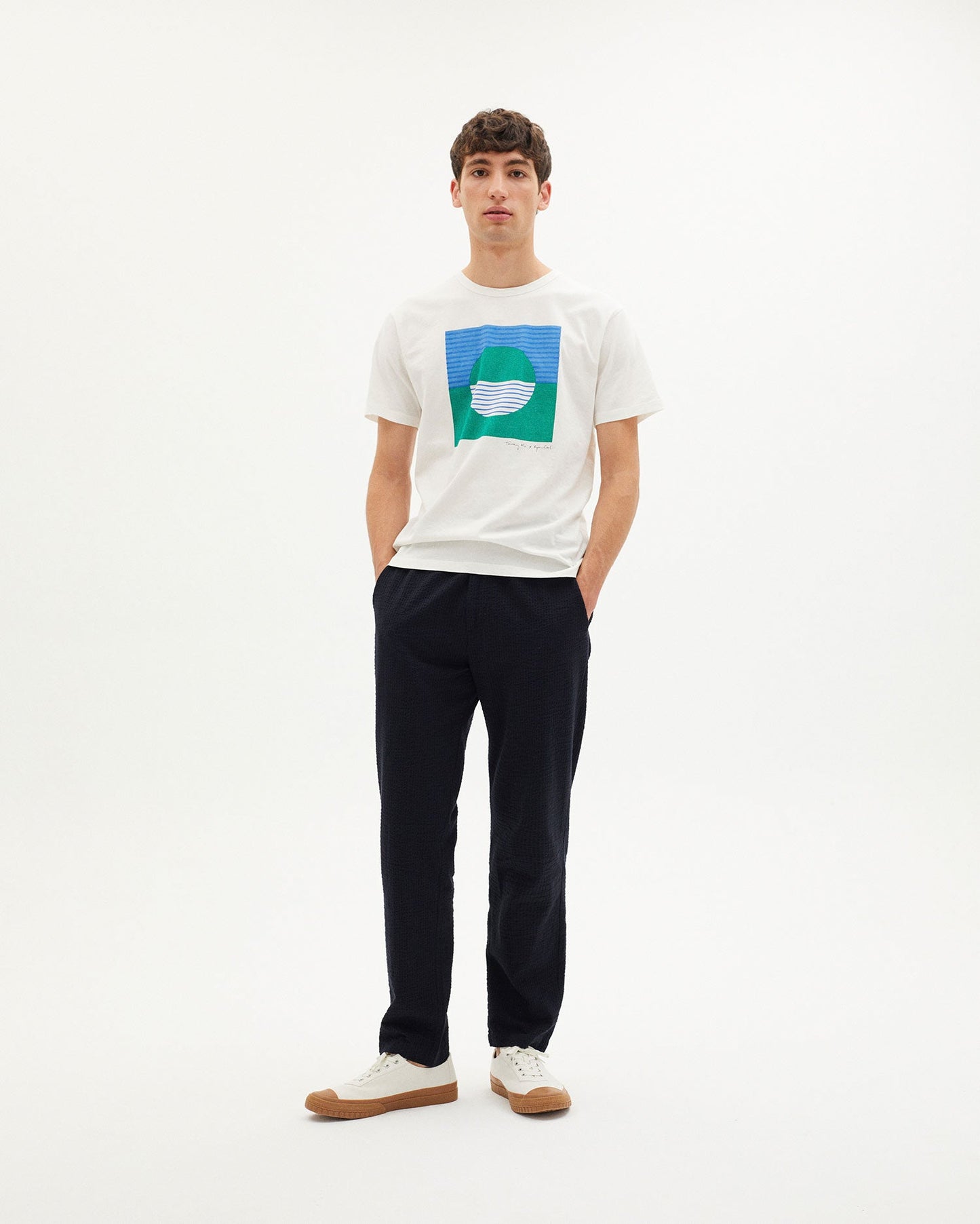 T-shirt imprimé en coton bio - HORIZON T-SHIRT snow white