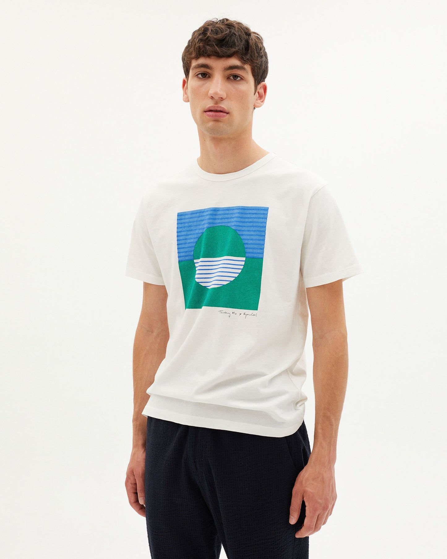T-shirt imprimé en coton bio - HORIZON T-SHIRT snow white