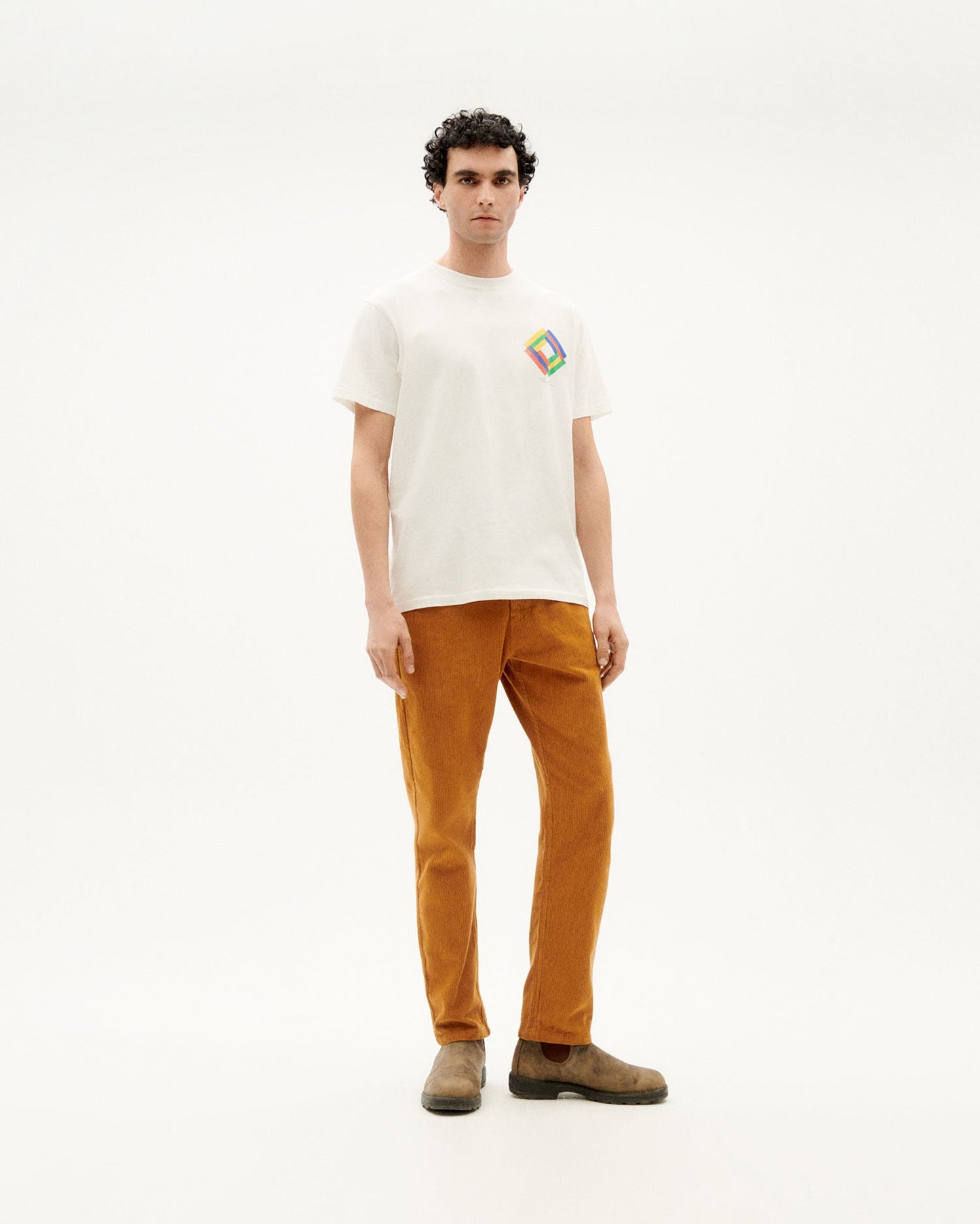T-shirt blanc imprimé en coton bio - chromatic t-shirt snow white