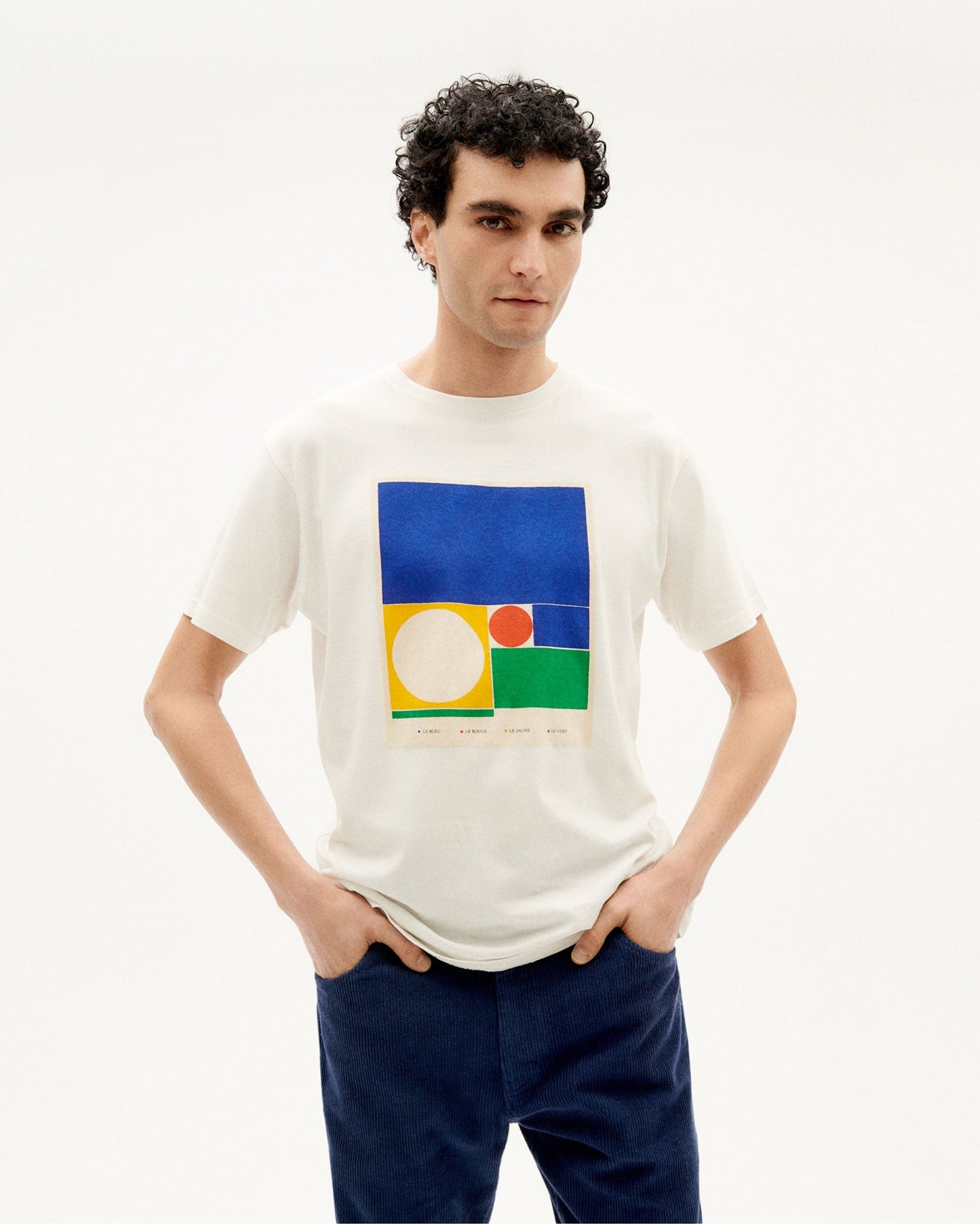 T-shirt blanc imprimé en coton bio - color chart t-shirt - snow white