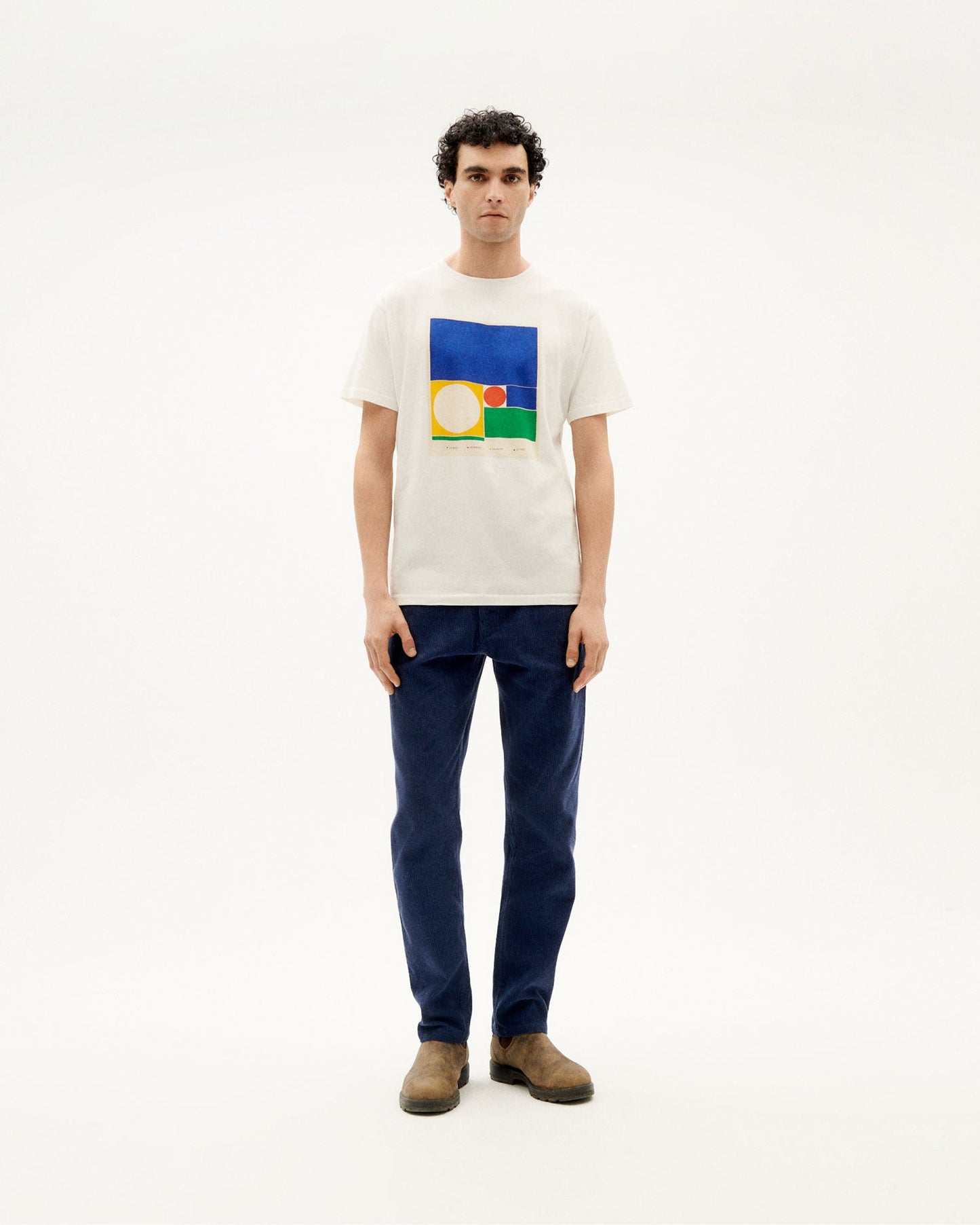 T-shirt blanc imprimé en coton bio - color chart t-shirt - snow white