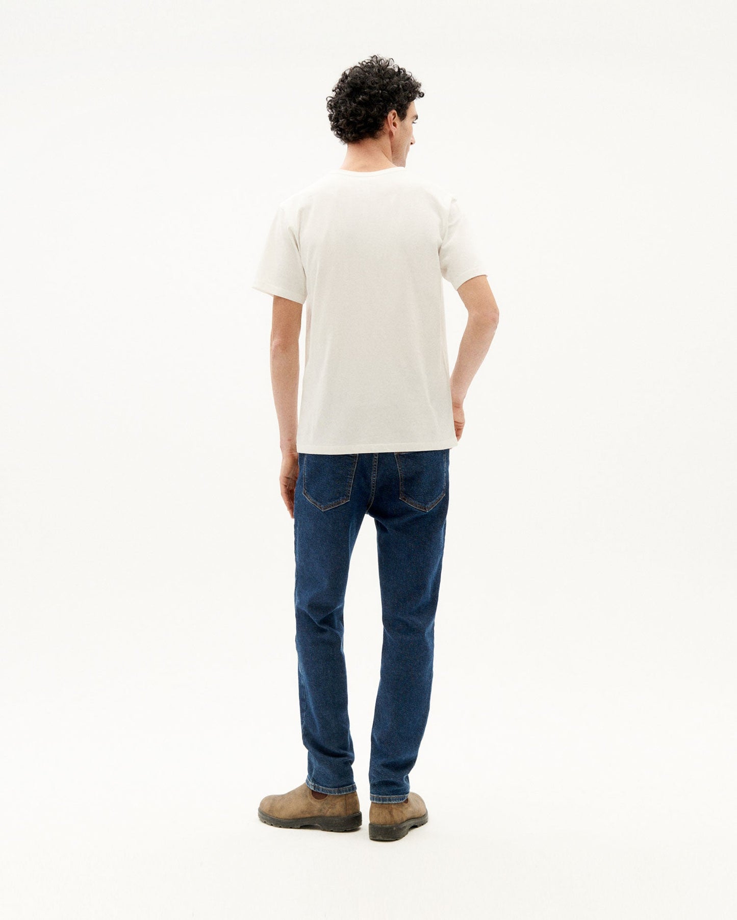 T-shirt blanc imprimé en coton bio - blurred t-shirt snow white