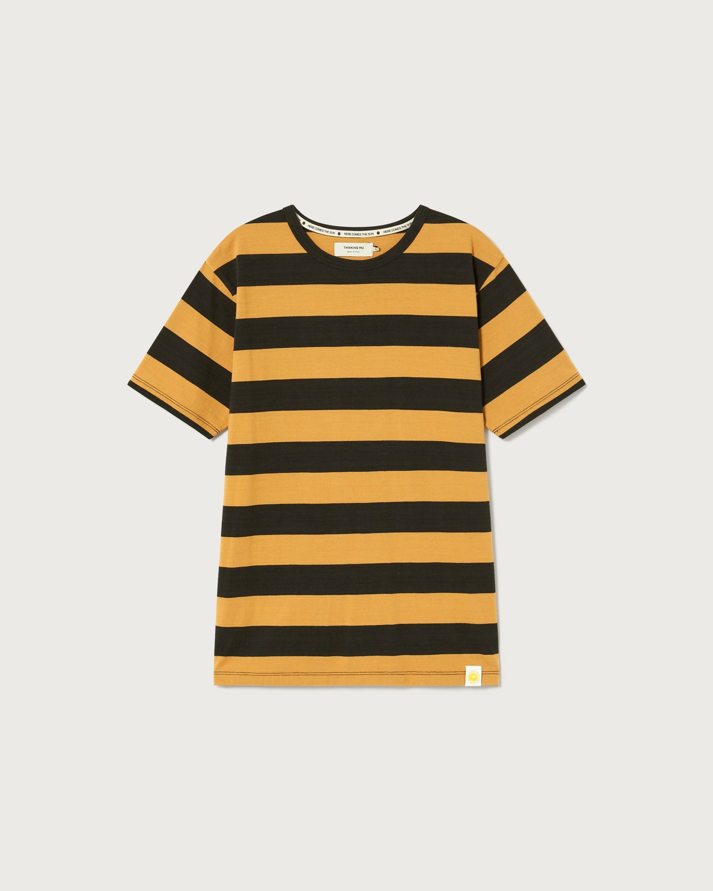 T-shirt rayé en coton bio - navy stripes t-shirt ochre