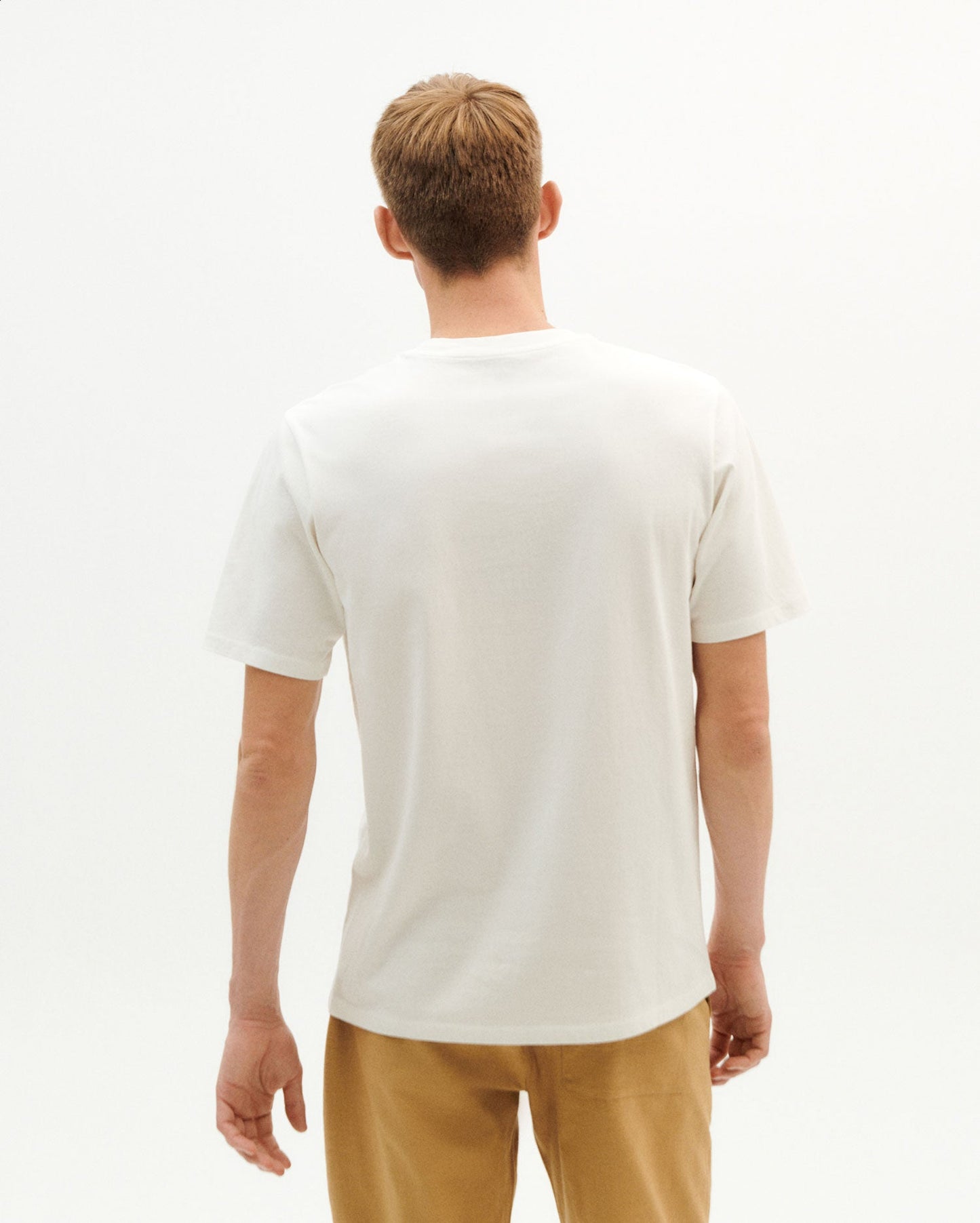 T-shirt blanc imprimé carré bleu en coton bio - yes to art t-shirt snow white