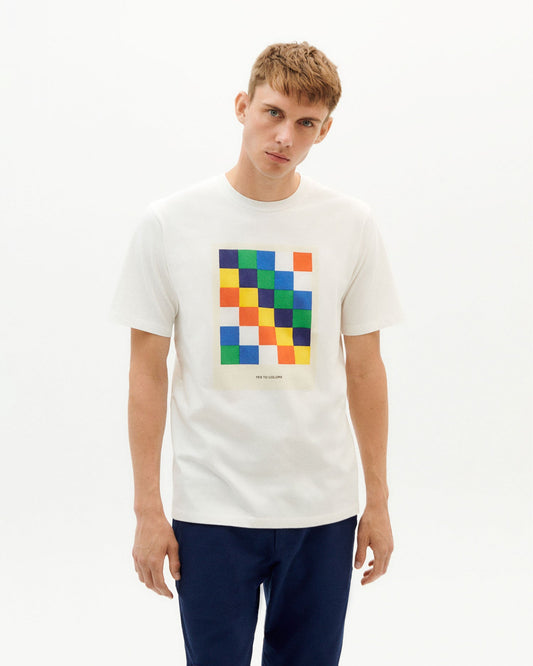 T-shirt blanc imprimé multicolore en coton bio - yes to color t-shirt snow white