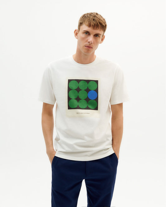 T-shirt blanc imprimé vert en coton bio - yes to being different t-shirt snow white