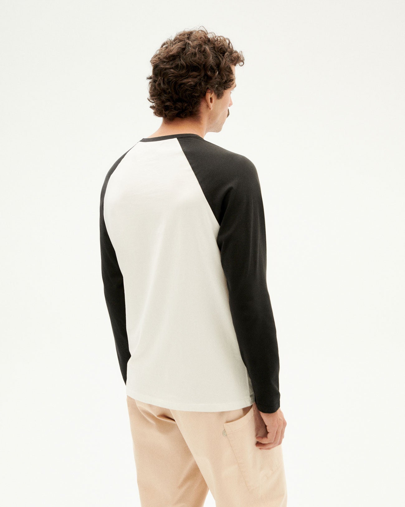 T-shirt manches longues bicolore en coton bio -black baseball l/s t-shirt