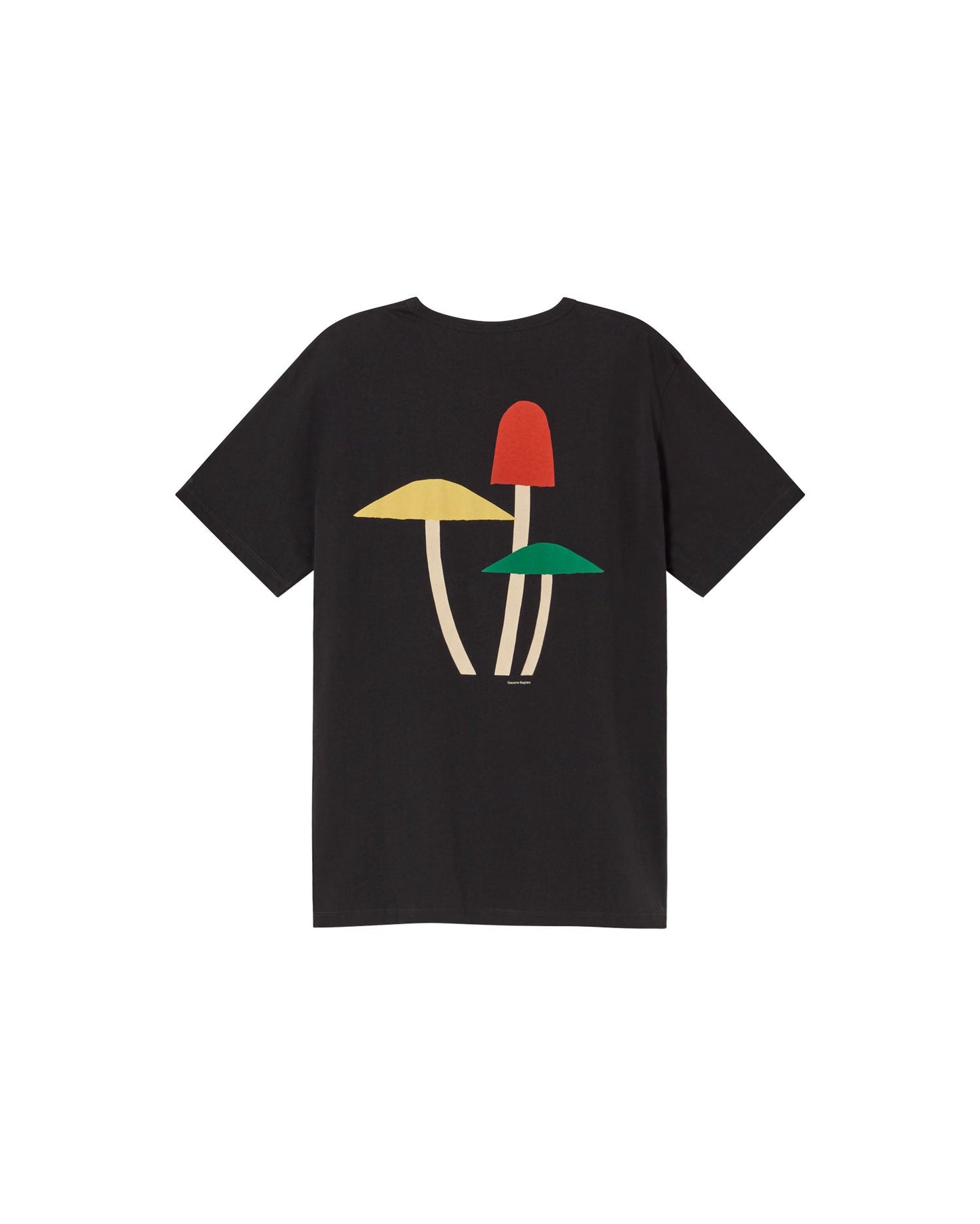 T-shirt noir imprimé en coton bio - funghi 3 t-shirt black