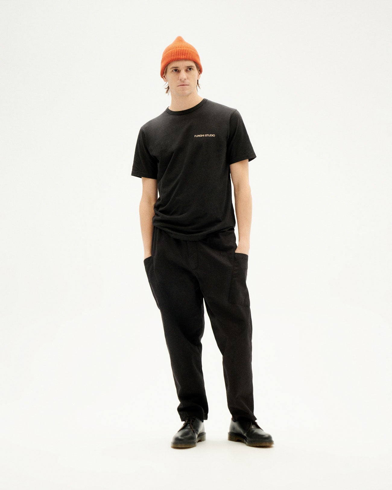 T-shirt noir imprimé en coton bio - funghi 3 t-shirt black