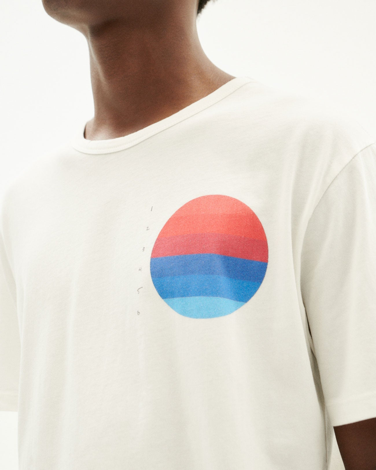 T-shirt blanc imprimé en coton bio - horizon t-shirt - snow white