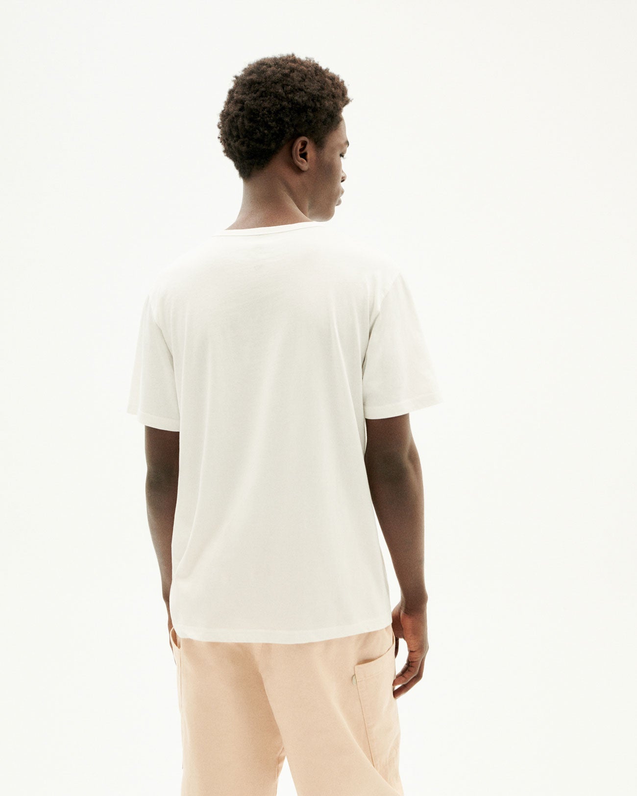 T-shirt blanc imprimé en coton bio - horizon t-shirt - snow white