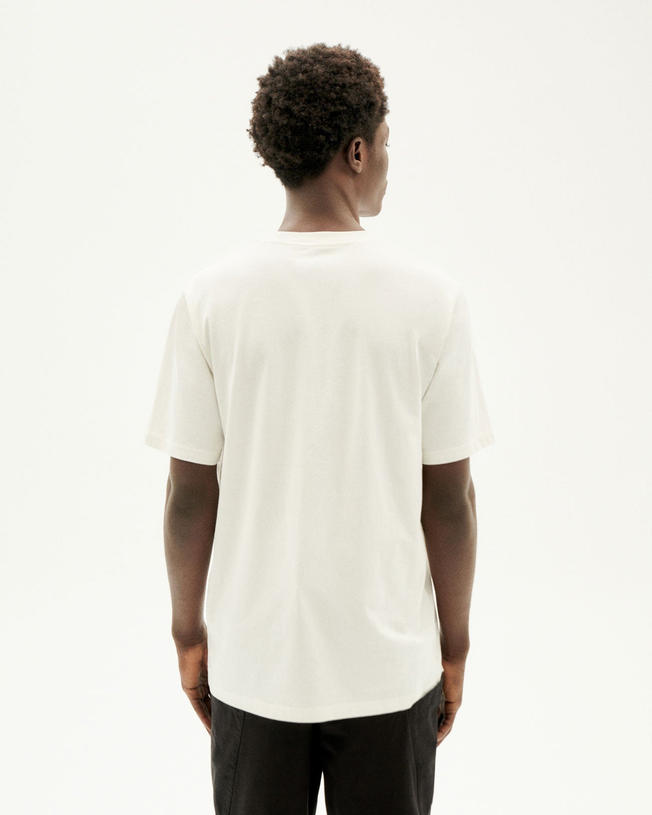 T-shirt blanc imprimé en coton bio - grid zach t-shirt - snow white