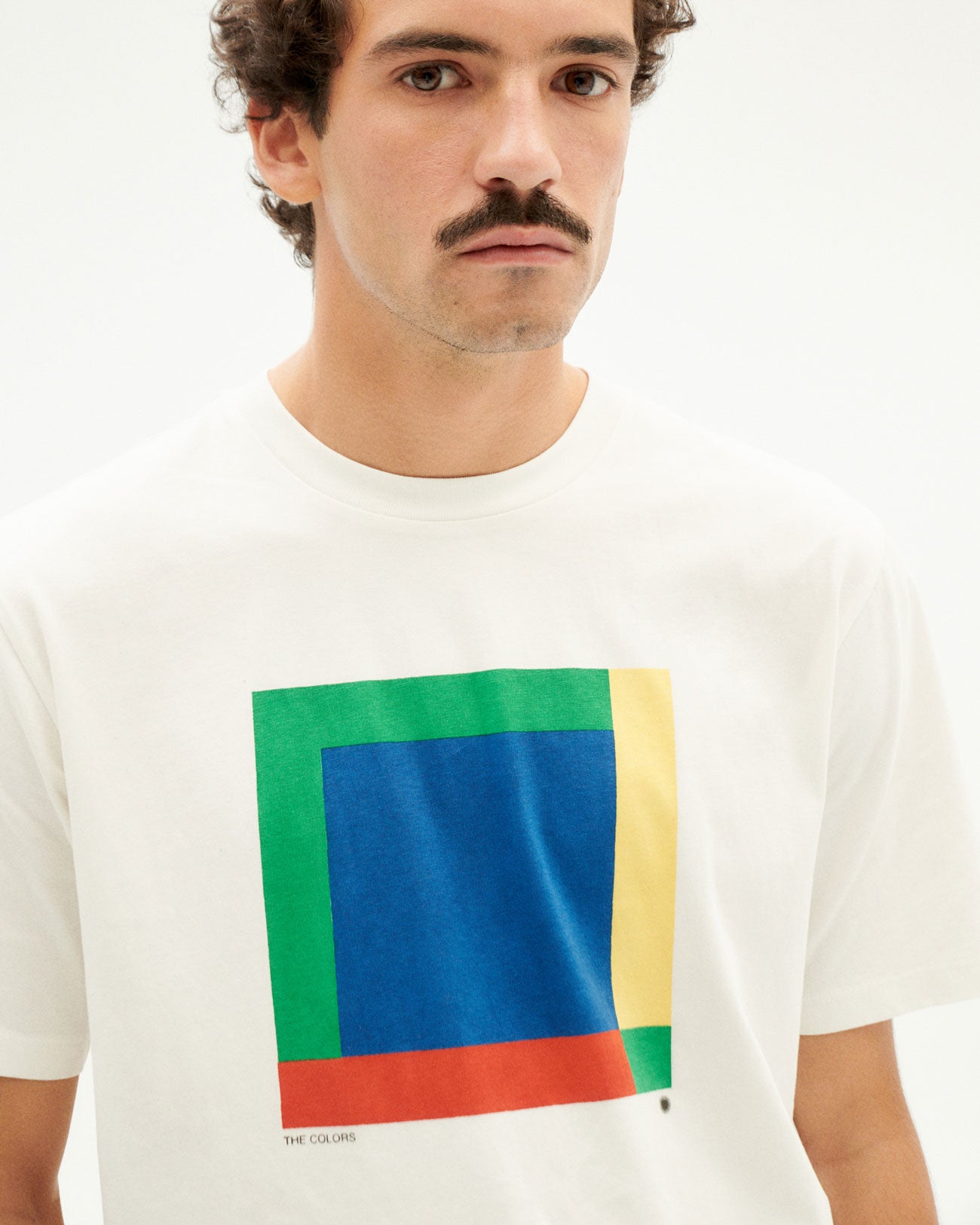 T-shirt blanc imprimé en coton bio - colors zach  t-shirt snow white
