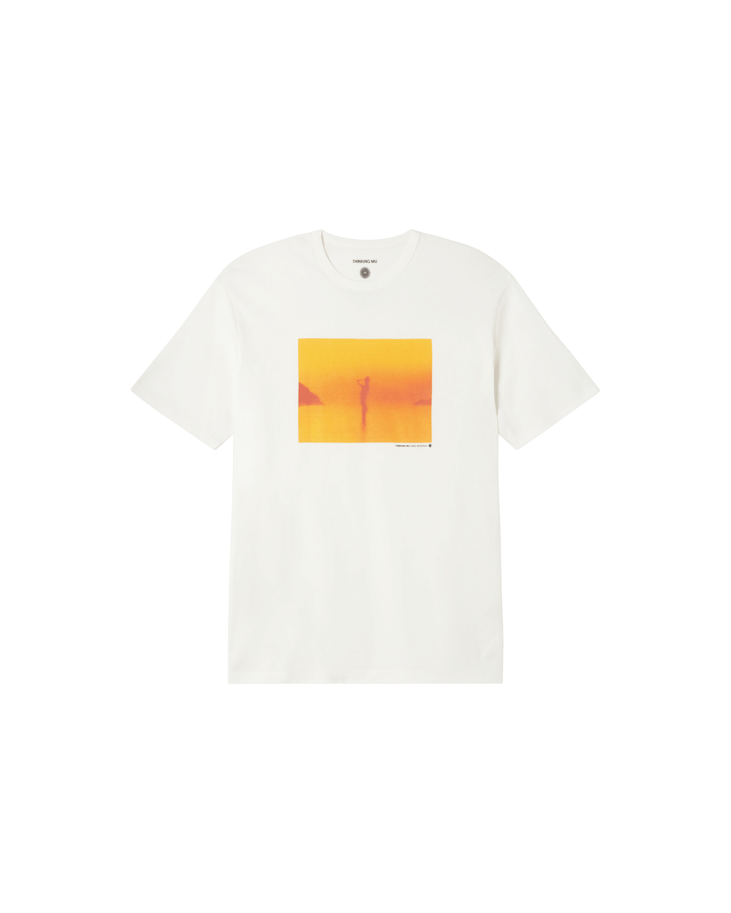 T-shirt imprimé en coton bio | blanc et jaune "rousteau t-shirt snow white"