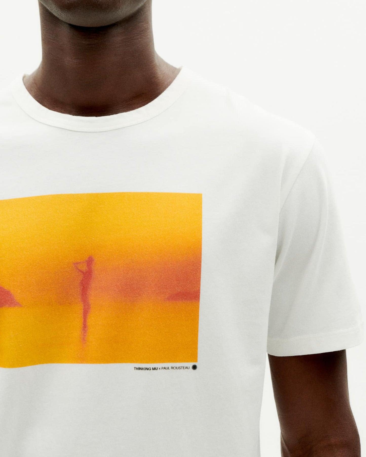 T-shirt imprimé en coton bio | blanc et jaune "rousteau t-shirt snow white"