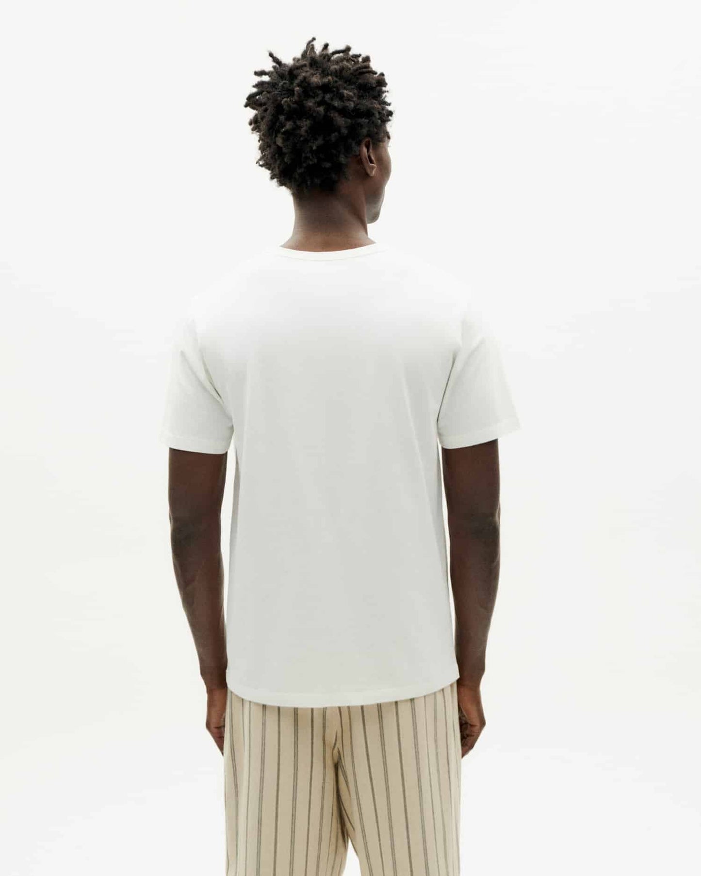 T-shirt imprimé en coton bio | blanc et jaune "rousteau t-shirt snow white"