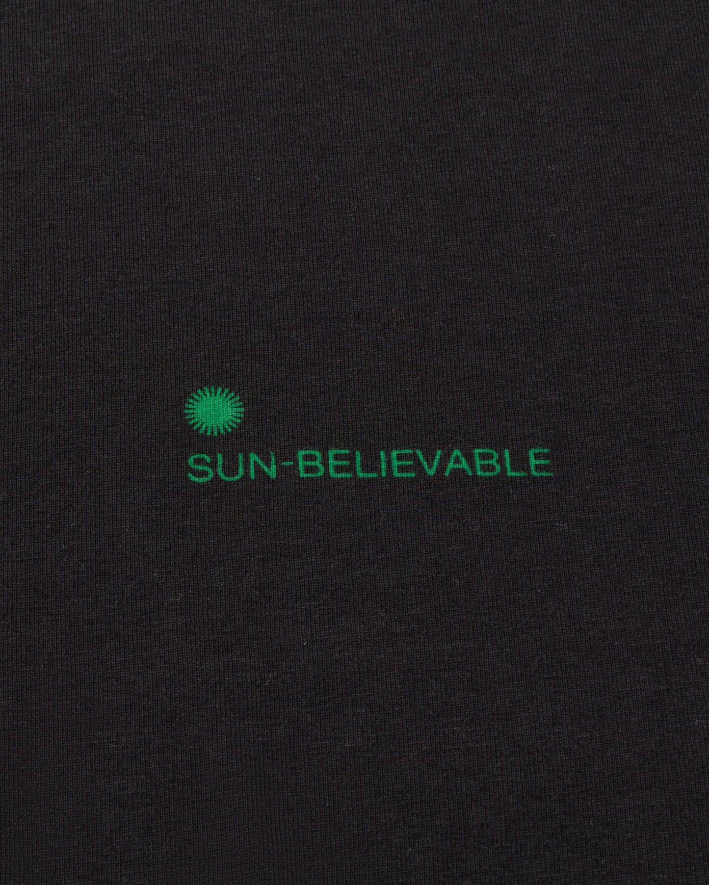 T-shirt en coton bio | Noir motif brodé "sun believable black t-shirt"