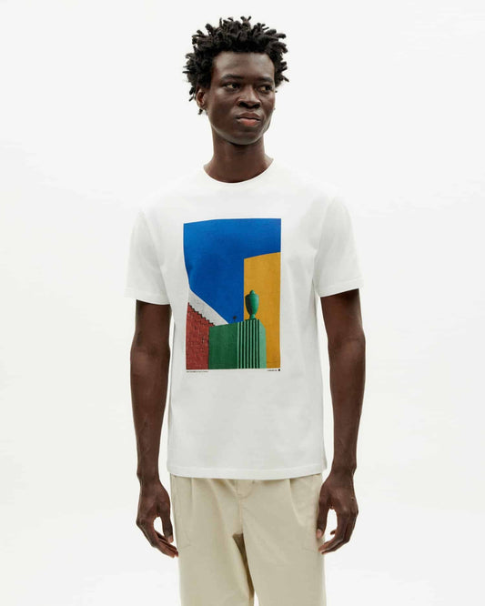 T-shirt imprimé en coton bio | blanc "colors fontana t-shirt snow white"
