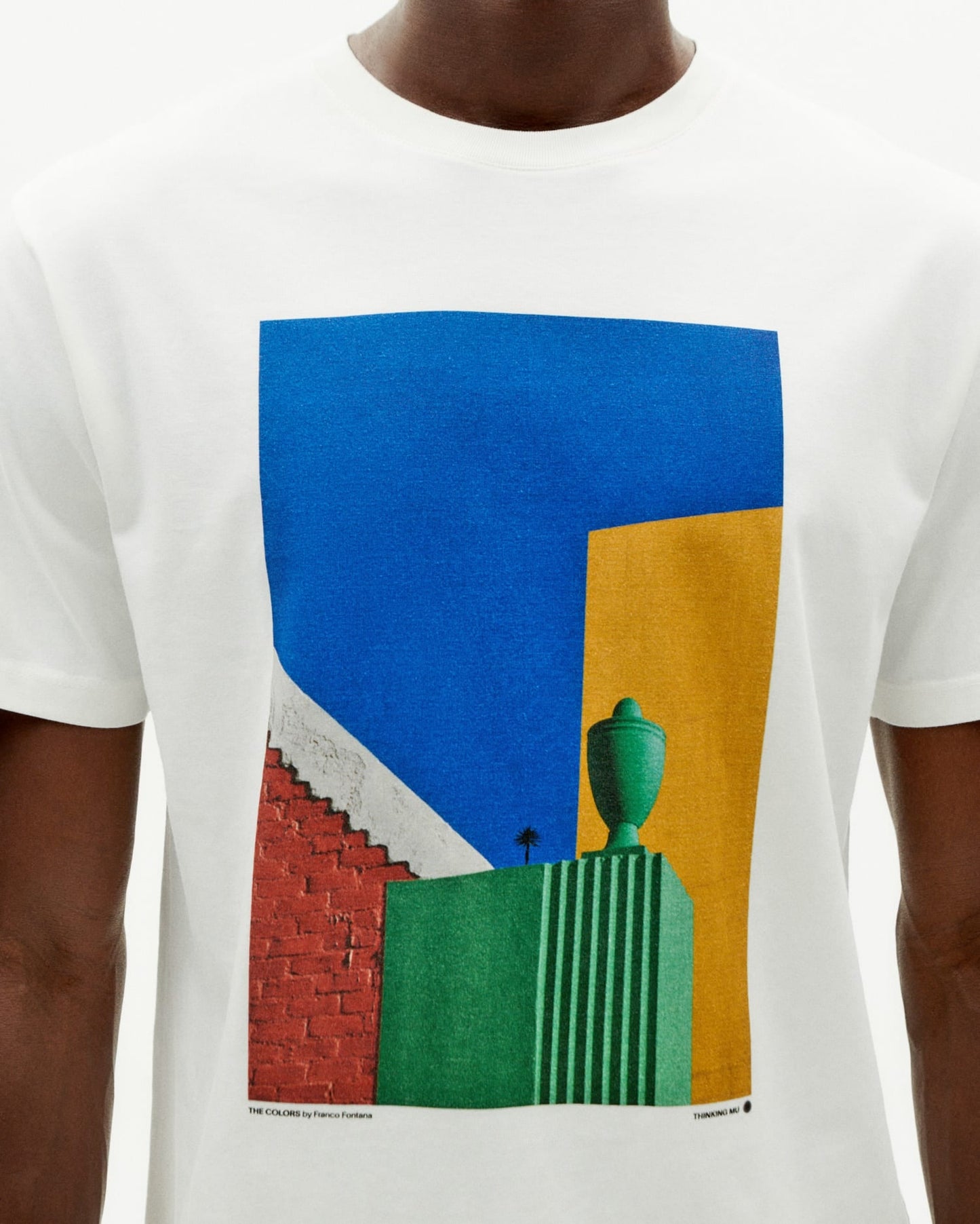 T-shirt imprimé en coton bio | blanc "colors fontana t-shirt snow white"