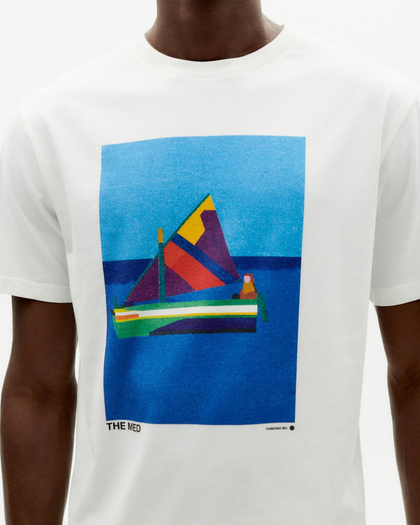 T-shirt imprimé en coton bio | Blanc "barquito t-shirt snow white"