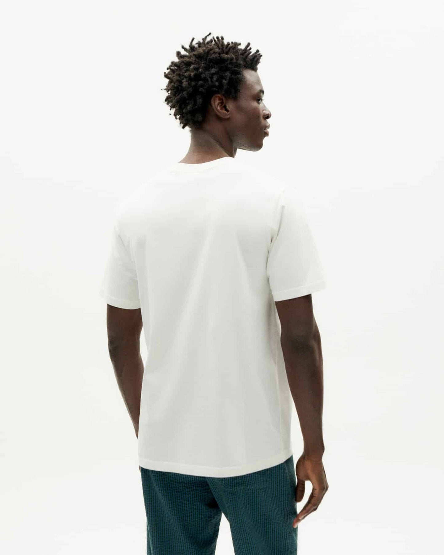 T-shirt imprimé en coton bio | Blanc "music t-shirt snow white"