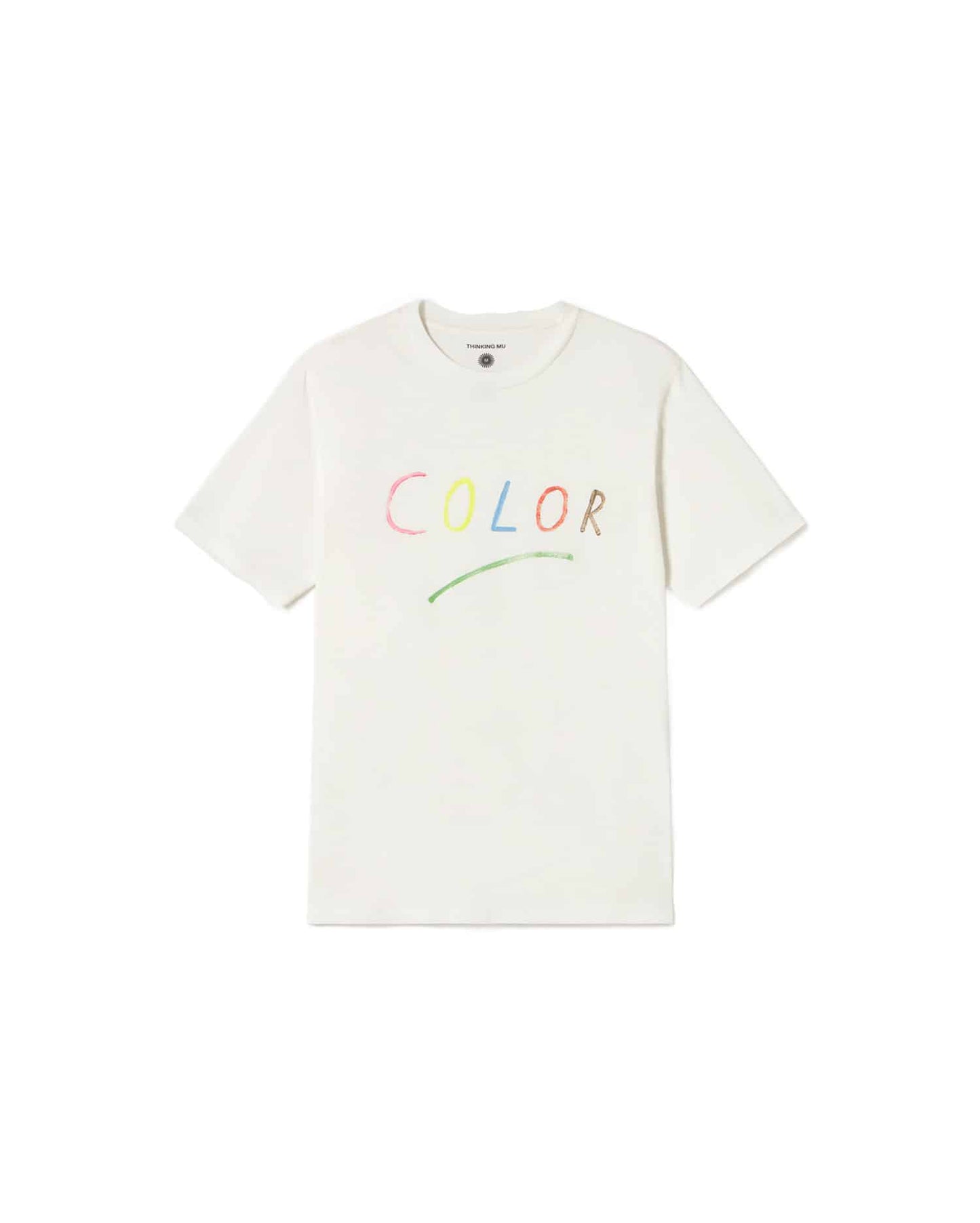 T-shirt imprimé en coton bio | blanc "Colors zach tee - white"