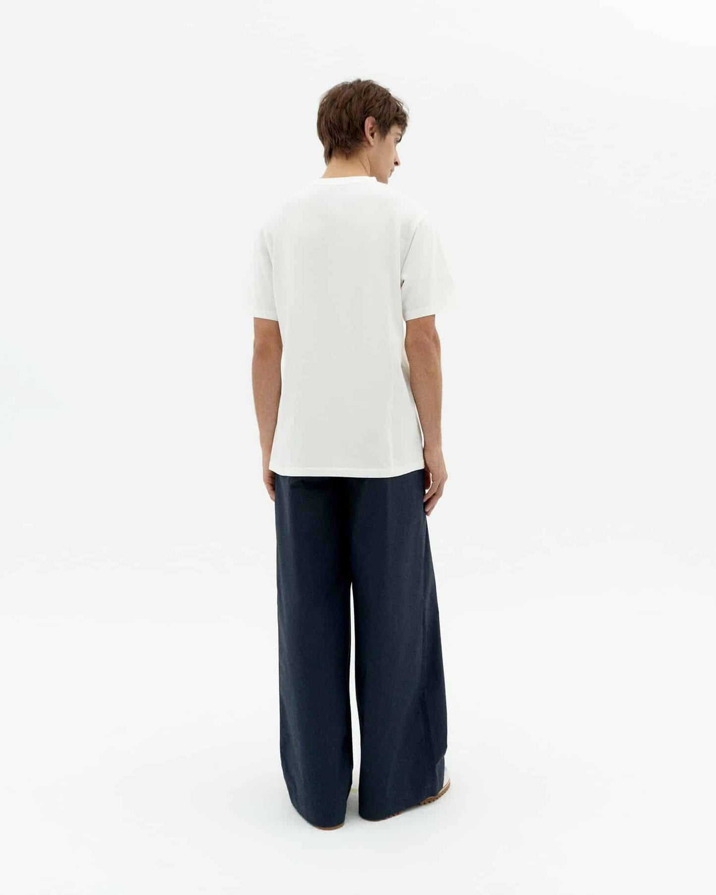 T-shirt imprimé en coton bio | blanc "Trees zach tee - white"