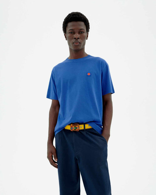 T-shirt en coton bio | bleu "Sol contrast indigo tee - blue"