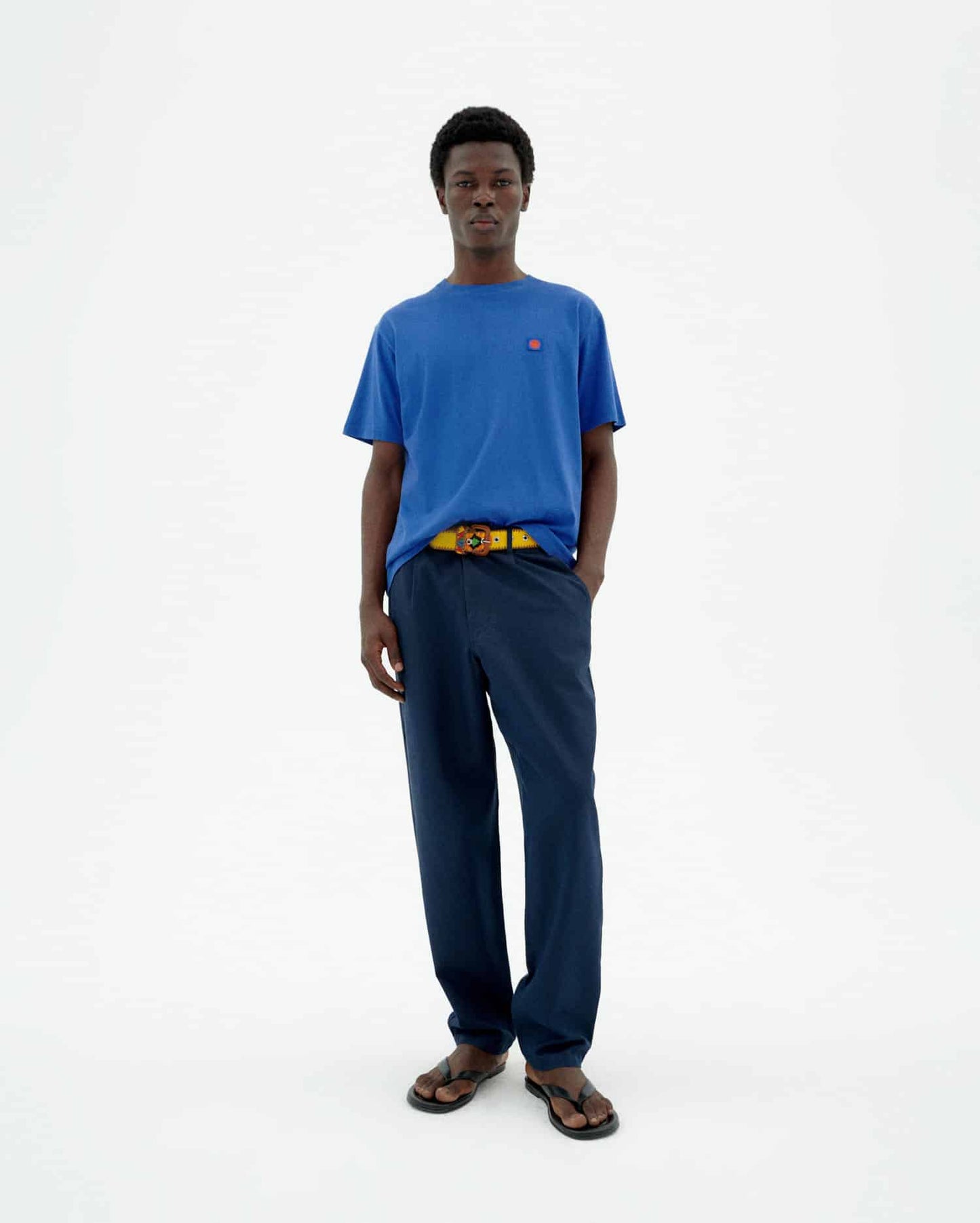 T-shirt en coton bio | bleu "Sol contrast indigo tee - blue"