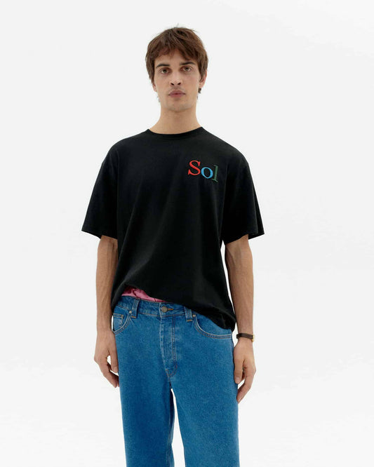 T-shirt ample en coton bio | noir "sol type black aaron tee - black"