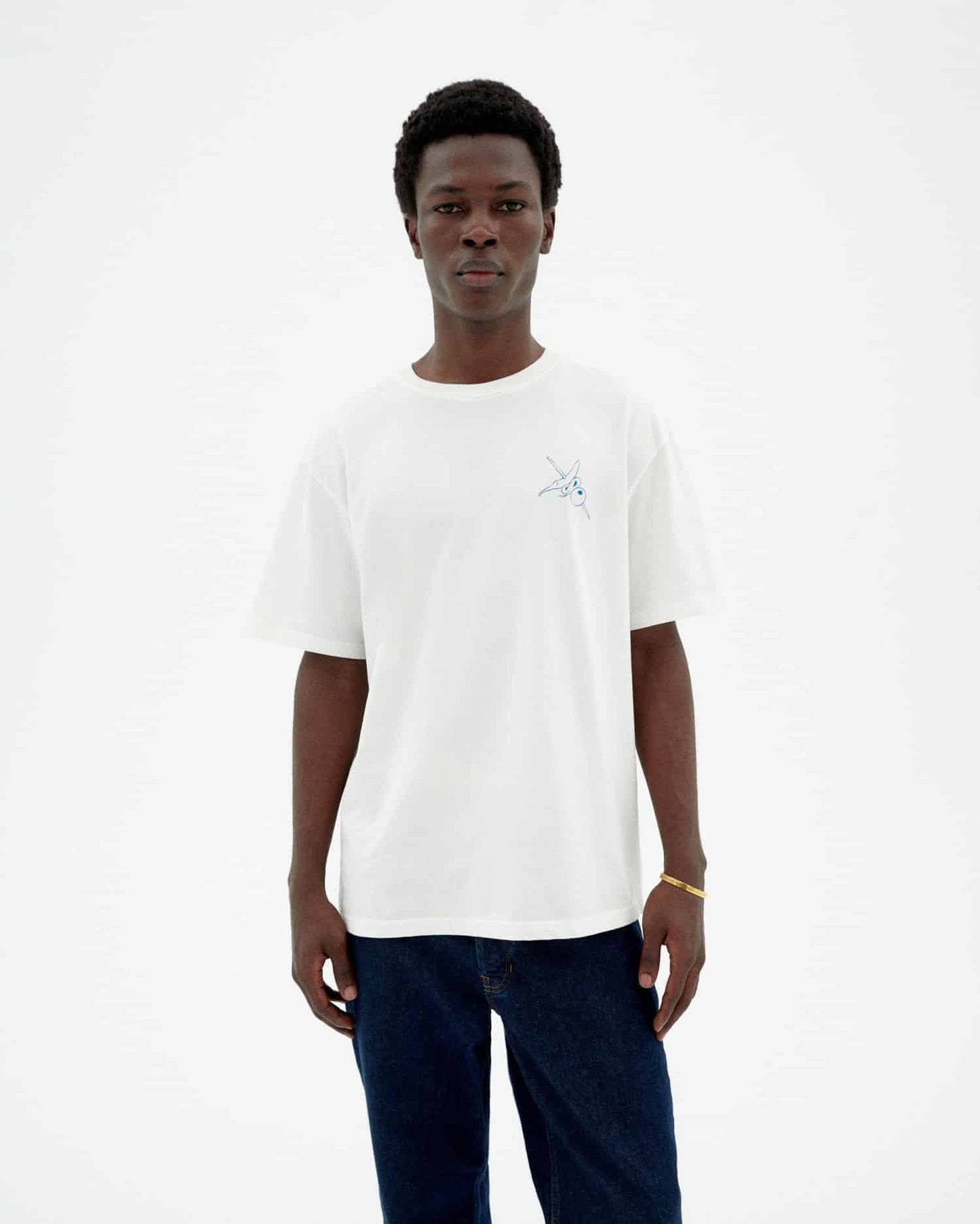 T-shirt imprimé en coton bio | blanc "Chiringuito aaron tee - white"