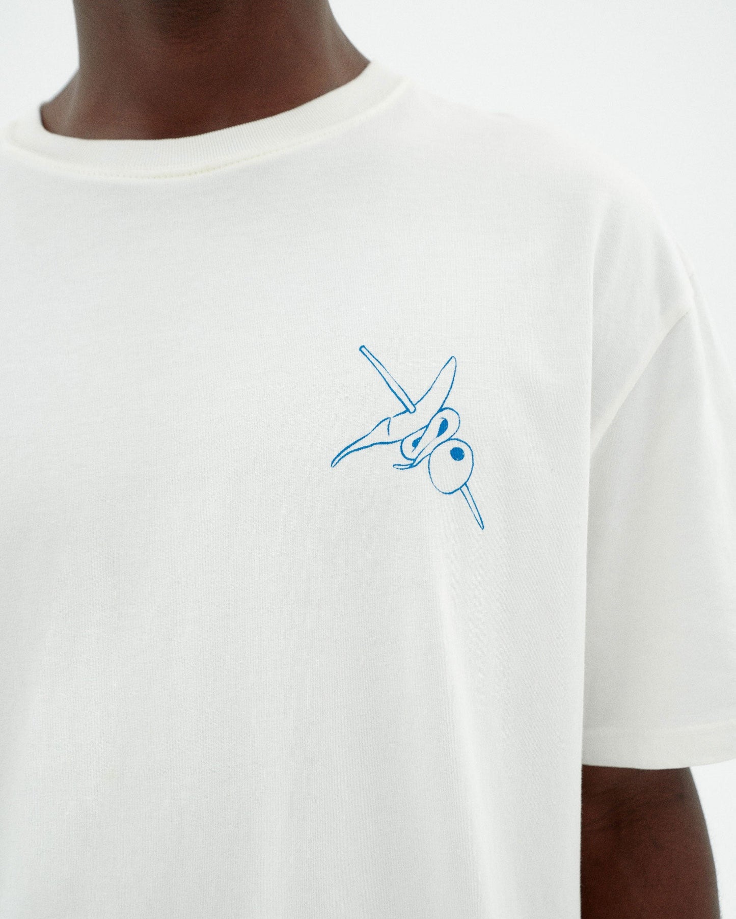 T-shirt imprimé en coton bio | blanc "Chiringuito aaron tee - white"