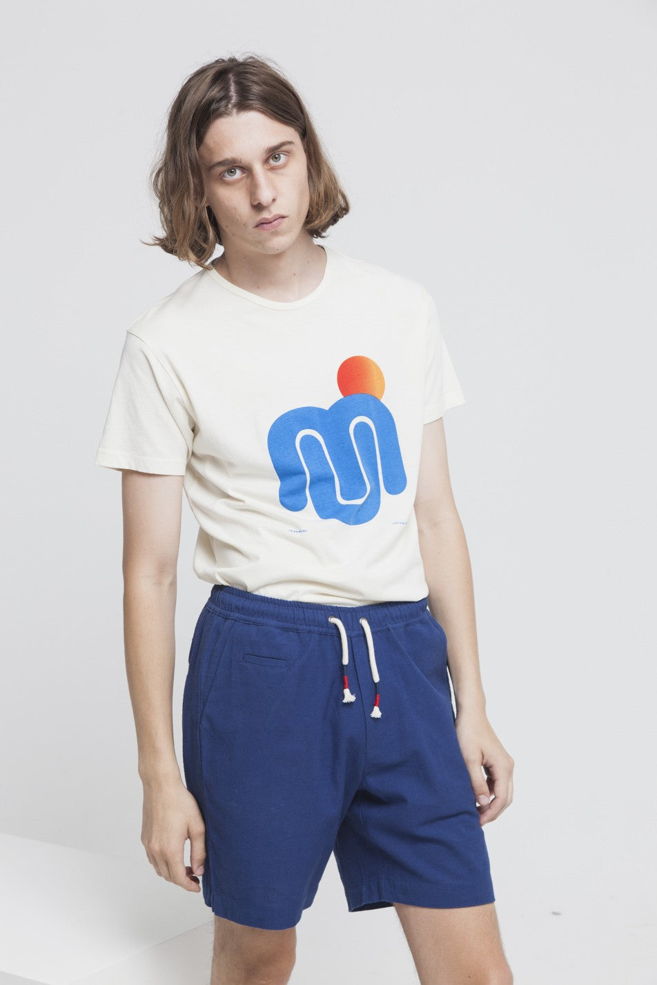T-shirt imprimé blanc en coton bio - Mu Sun