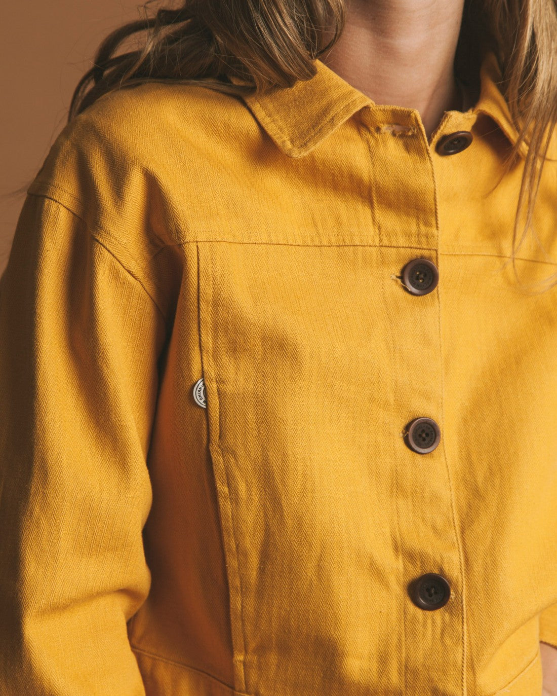 Veste moutarde en chanvre et coton bio - Rufiji