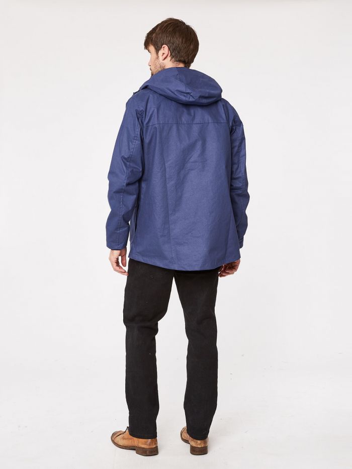 Veste à capuche navy en coton bio