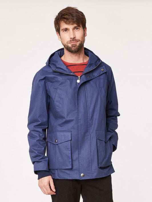 Veste à capuche navy en coton bio