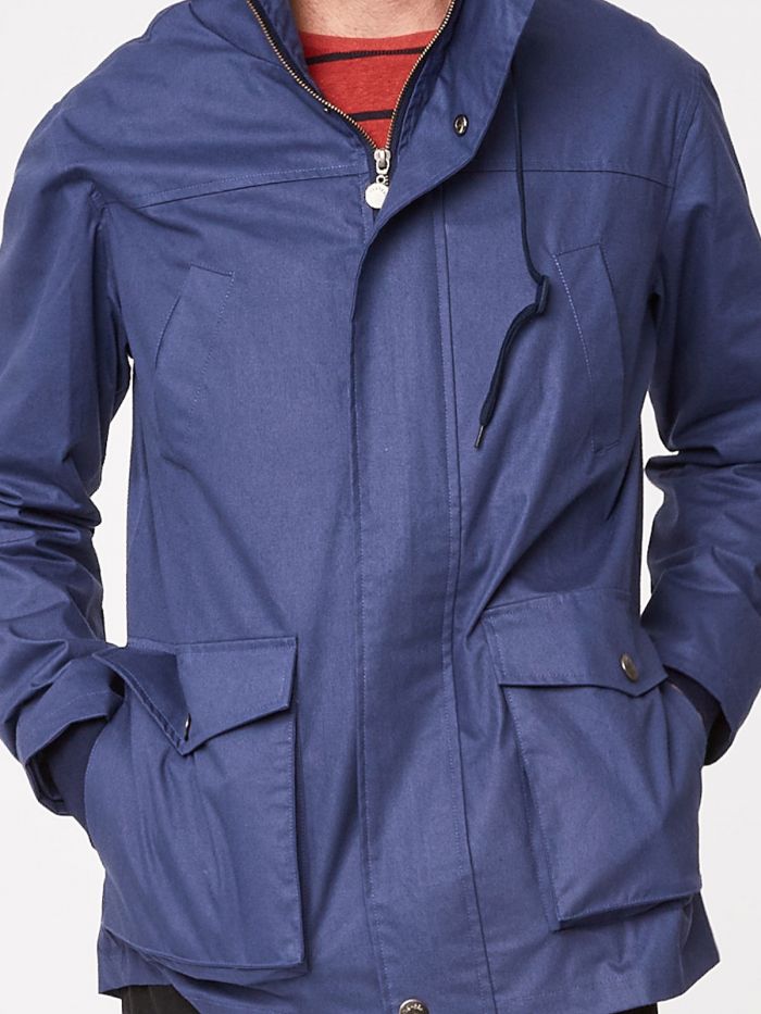 Veste à capuche navy en coton bio