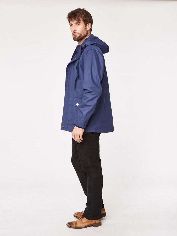 Veste à capuche navy en coton bio