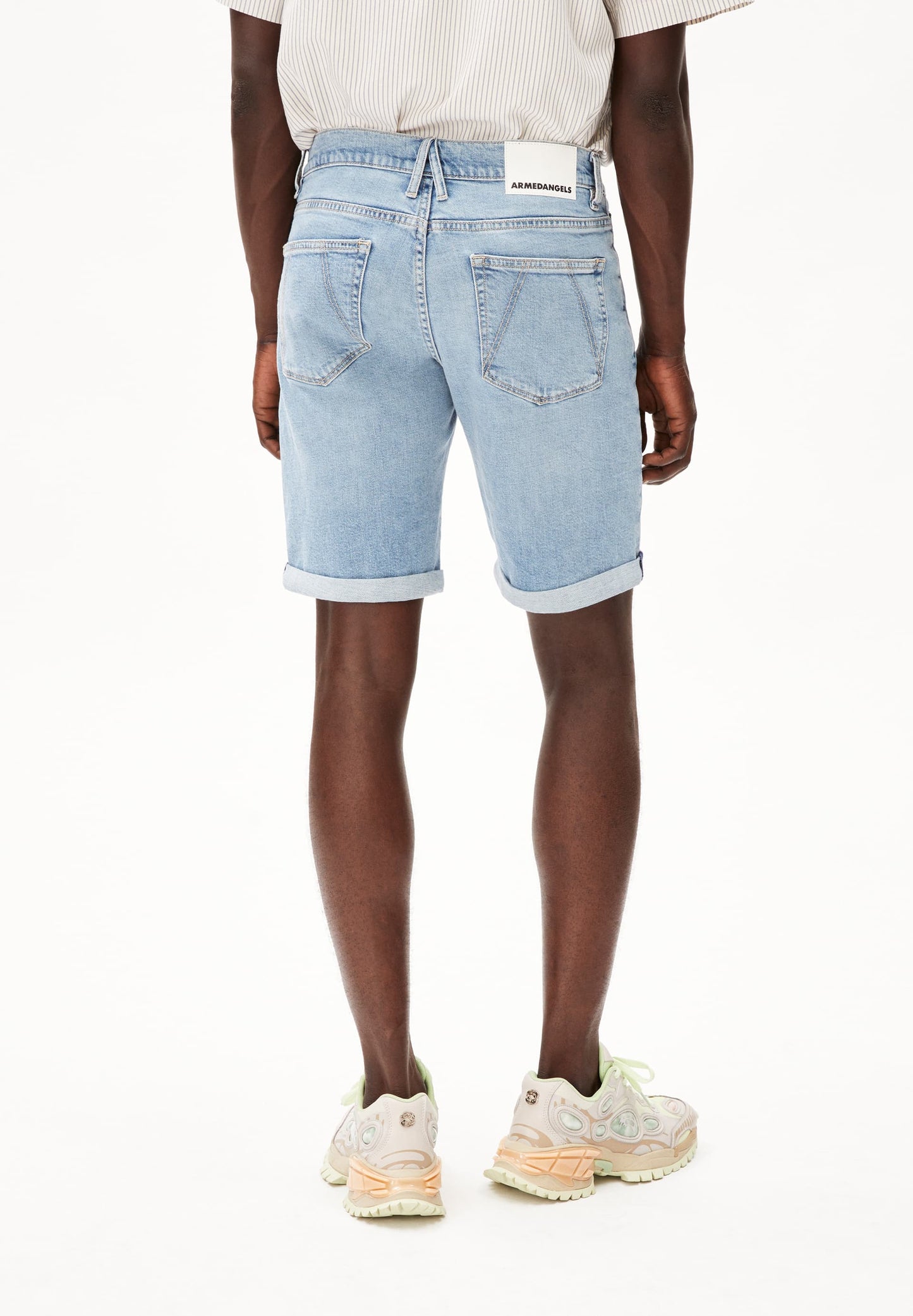 Short en denim de coton bio et chanvre | bleu "naailo hemp mineral blue"