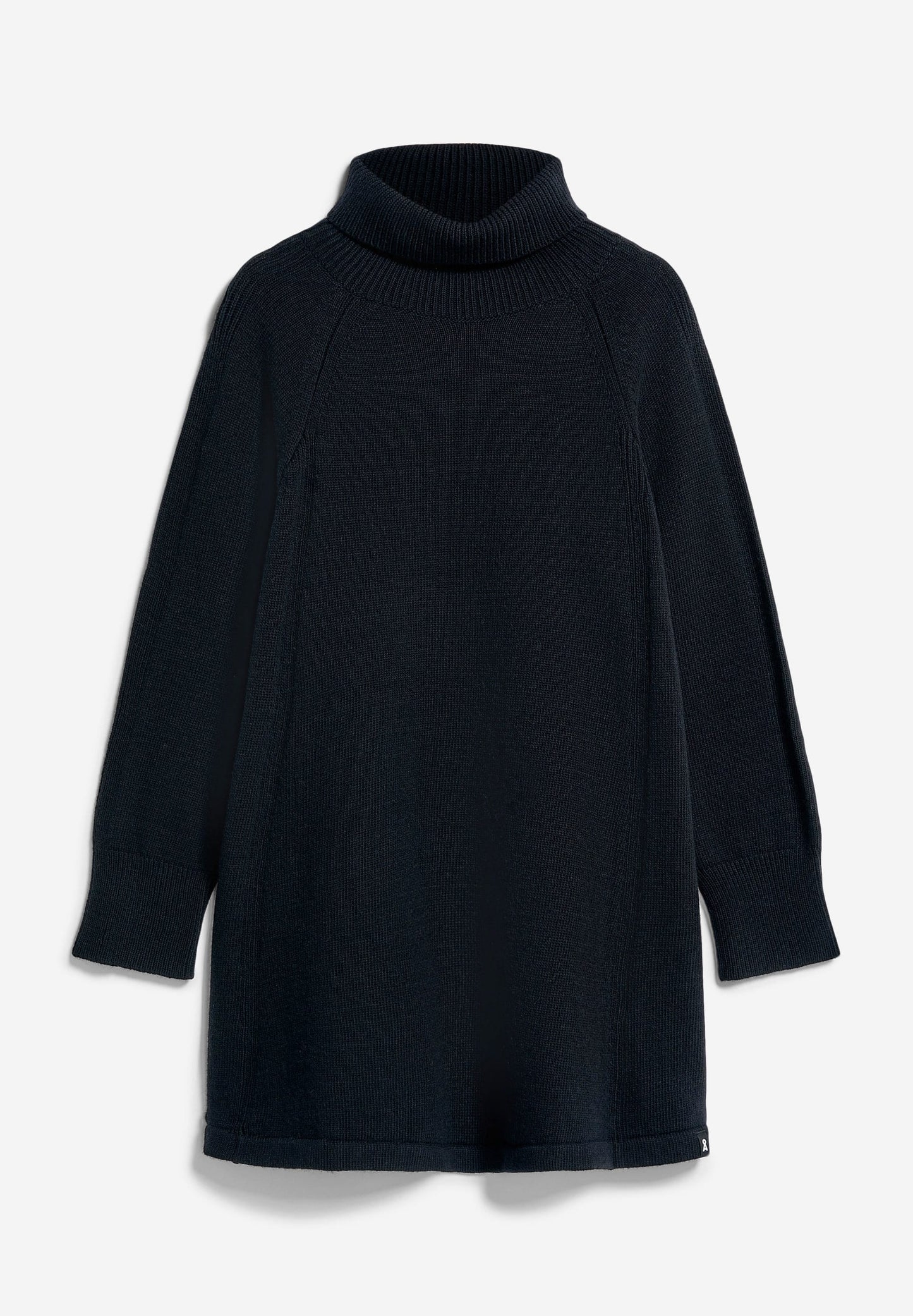 Robe pull col roulé en coton et laine bio | Noir "naania black"