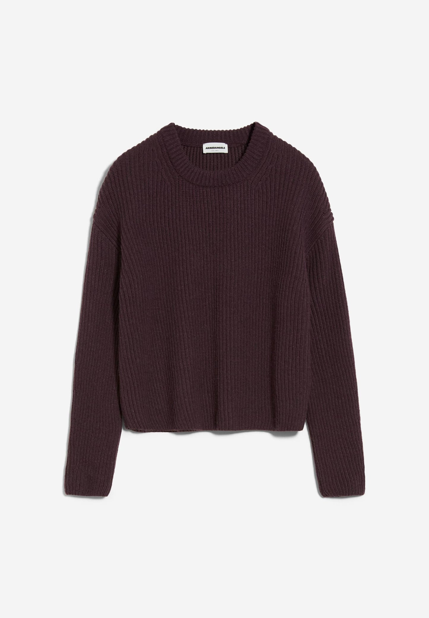 Pull maille prune en coton bio, laine bio et recyclée - naaruko fudge