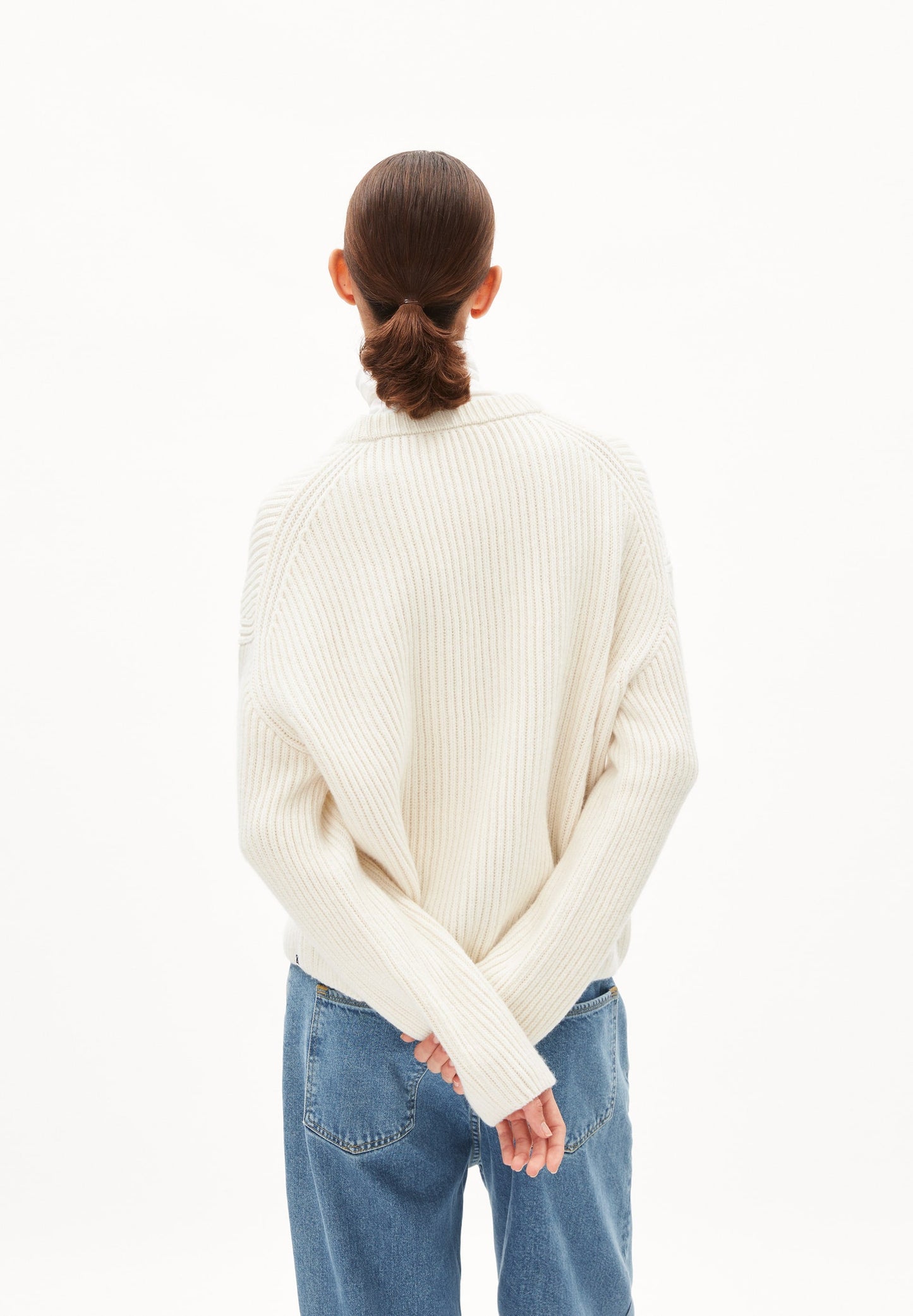 Pull maille en coton et laine bio | écru "naaruko - oatmilk"