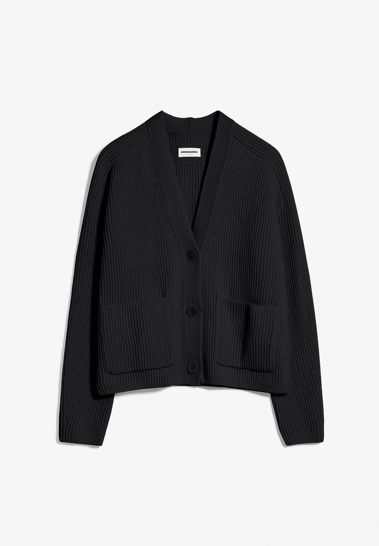 Gilet ample noir en laine bio et recyclée - naokaa black