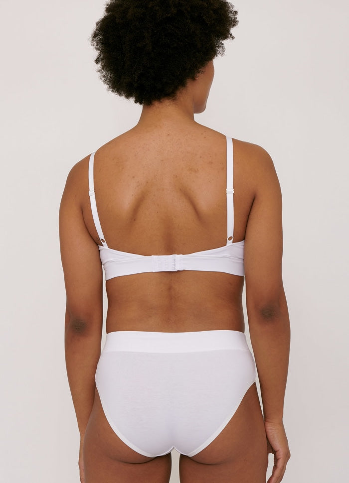 Soutien-gorge triangle en coton bio | blanc "core triangle bra white"
